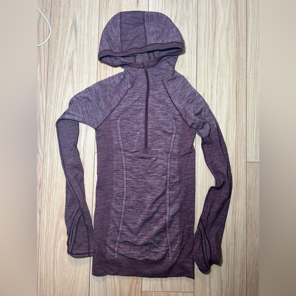 Lululemon Long Sleeve Quarter Zip With Hood